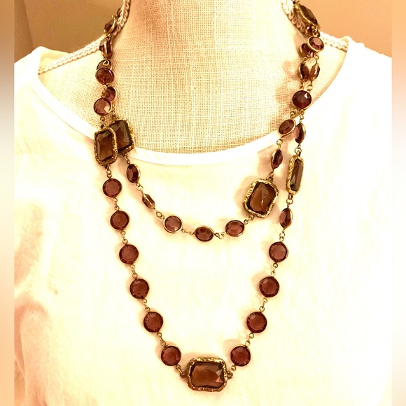 CHANEL Jewelry - CHANEL Vintage 1981 Chiclet Amethyst Sautoir-Style Necklace